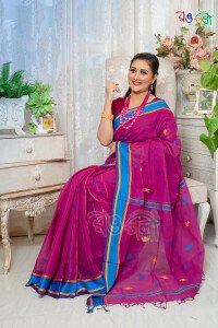 New Butterfly Cotton Jam With Feruja Color Paar Saree With Blouse Piece