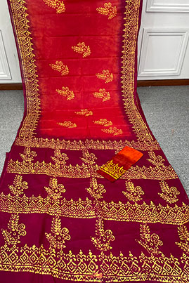 Cotton batik saree