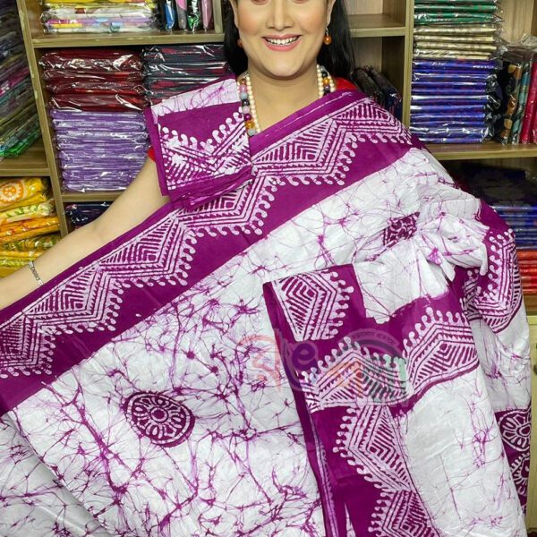 Cotton batik saree