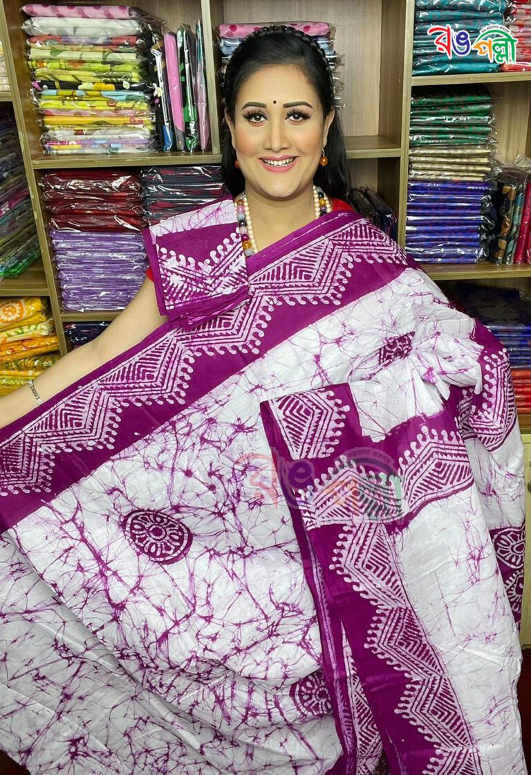 Cotton batik saree