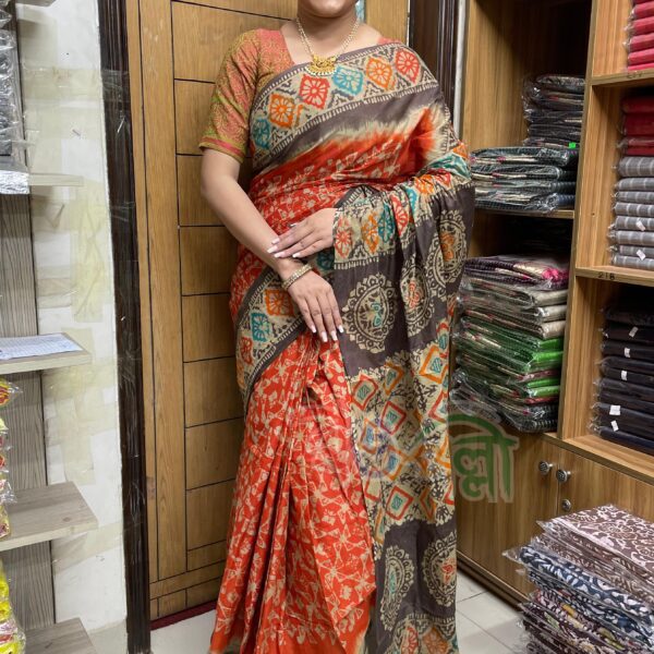 Cotton batik saree