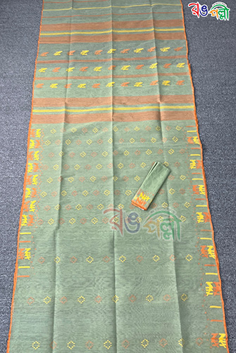 Summer Green with Multi Color Jamdani Saree