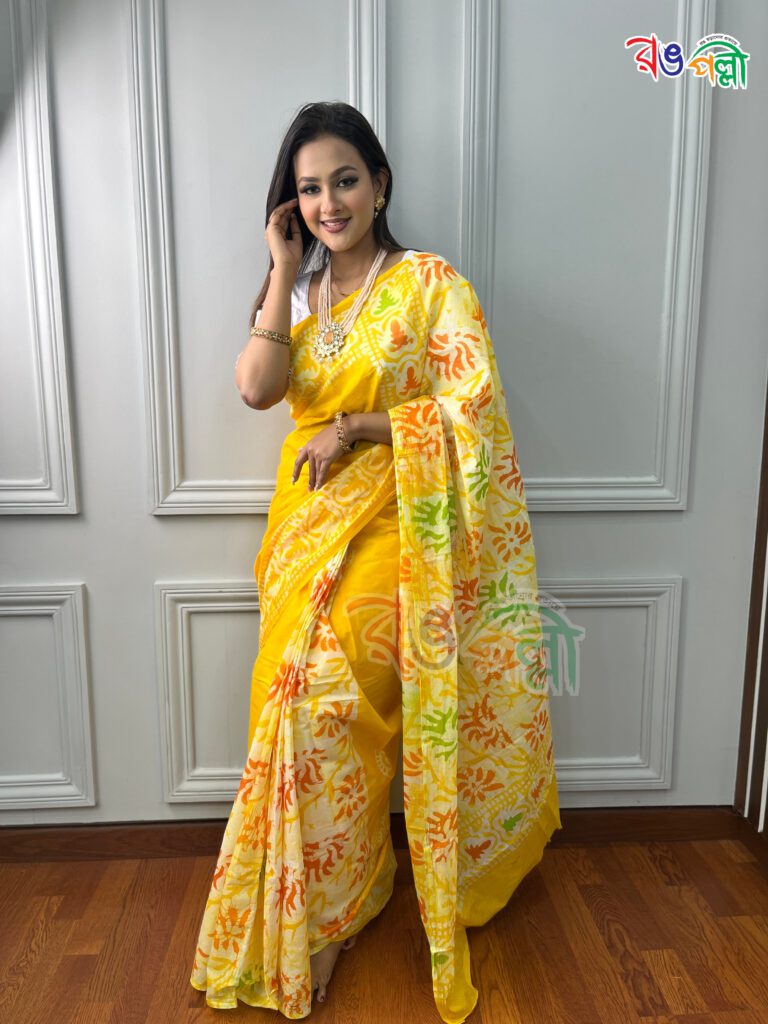 Cotton batik saree